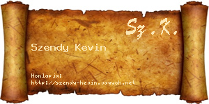 Szendy Kevin névjegykártya